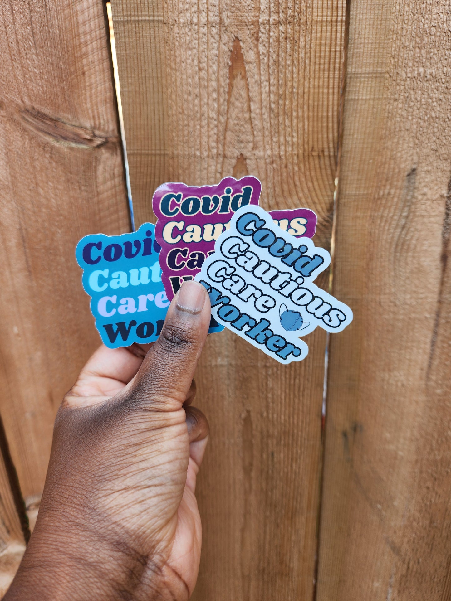 Covid Cautious Care Worker - Blue